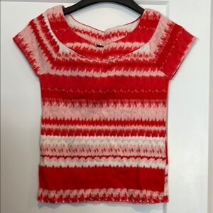 Rafaella red patterned top size small